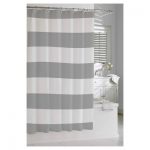 Cozy Kassatex Hampton Stripe Shower Curtain - Gray black and white striped shower curtain