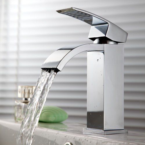 Cozy KES® L3109A Single Handle Waterfall Bathroom Vanity Sink Faucet with Extra  Large modern faucets for bathroom sinks