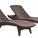 Cozy Keter Pacific 2-Pack All-weather Adjustable Outdoor Patio Chaise Lounge  Furniture, Brown patio lounge chairs