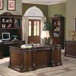 Cozy The Villa Park Traditional Carved Wood Desk Home Office Furniture Set in traditional office furniture