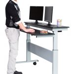 Cozy Two Tier Electric Stand Up Desk 60 Inch | Stand Up Desk electric standing desk