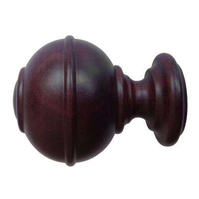 Cozy Wood Burger Finial in Antique Mahogany wooden finials for curtain rods