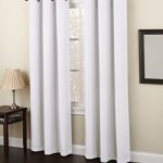 Cute 918 Montego Casual Textured Grommet Curtain Panel, 48 white blackout curtains