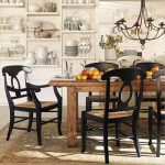 Cute Black dining table and 6 chairs, made of solid wood, black chandelier and black dining room chairs
