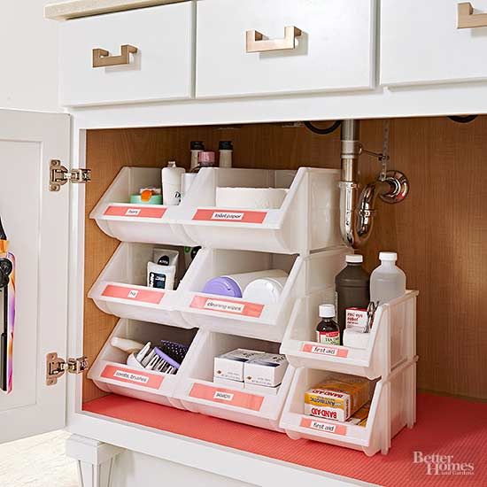 Cute Declutter your bathroom vanity so you have clean countertops and can easily bathroom cabinet organizers
