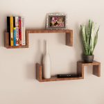 Cute Mango Wood Set of 2 Wall Shelves by Home Sparkle Online - wooden wall shelves