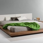 Cute Modrest Opal Modern Low Profile Walnut Platform Bed low profile platform bed