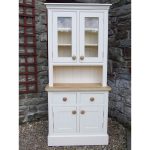 Cute Small Painted Welsh Dresser, Panelled and Glazed Doors, W:915mm H:1980mm small welsh dresser