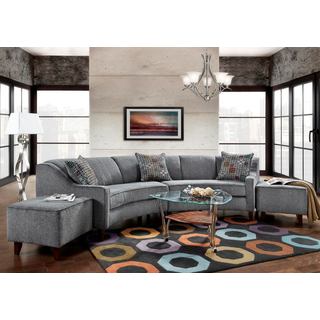 Cute Sofa Trendz Bindel Grey Curved Sectional Sofa with Ottoman Set gray sectional sofa