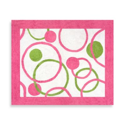 Cute Sweet Jojo Designs Mod Circles 30-Inch x 36-Inch Accent Rug in Pink pink and green rugs for girls room