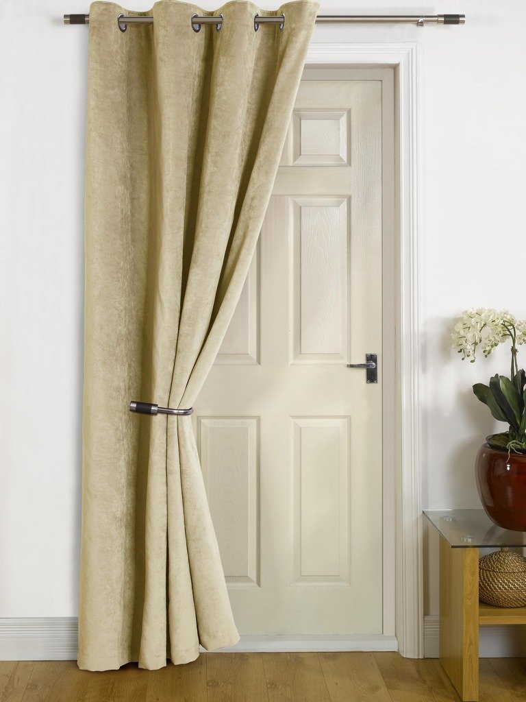 Cute  thermal door curtain with eyelet heading