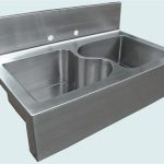 Cute Transitional Kitchen u0026 Bar Sink from Handcrafted Metal, Model: Backsplash  Sink custom stainless steel sinks