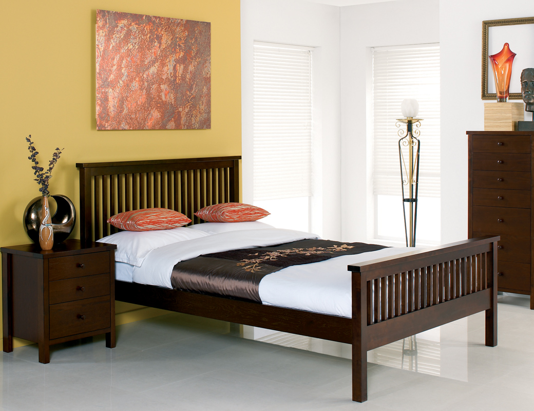 Elegant Atlanta dark wood bed frame King £299 bedframes.co.uk dark wood bed frame