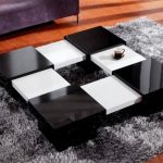 Elegant Black and White Modern Folded Coffee Table Wood center table for living room