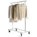 Elegant Chrome Metal Folding Commercial Clothes Rack metal racks for clothes
