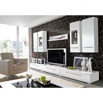 Elegant Cool Living Room Furniture Set In High Gloss White white gloss living room furniture