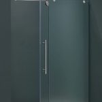 Elegant Frameless Shower Door in Frosted Glass glass bathroom doors