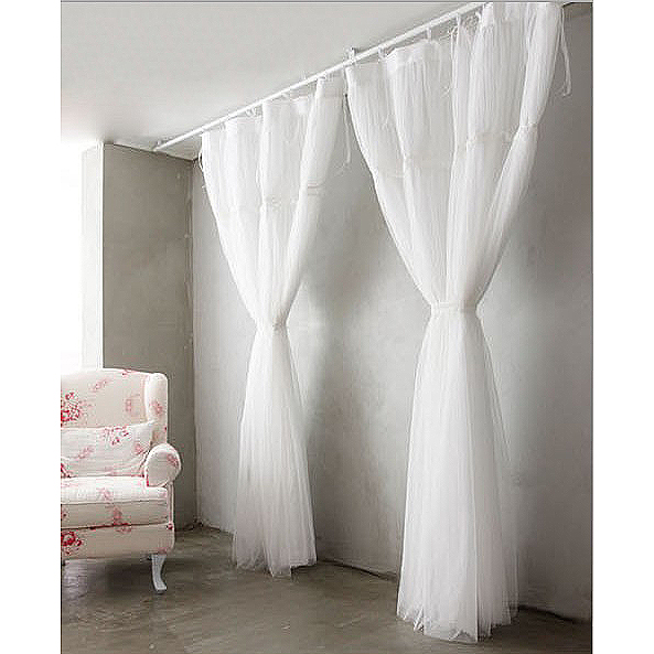Elegant French Style White Sheer Solid Lace Curtains white lace curtains
