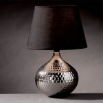 Elegant Hammered Metal Table Lamp | Hammered Silver table lamp by Furniture in silver nightstand lamps
