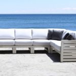 Elegant Lakeview Modern Cast Aluminum Patio Furniture Outdoor Sectional Set modern aluminum patio furniture