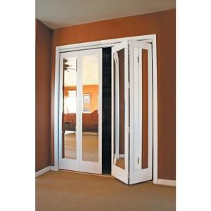 Elegant Mir-Mel Mirror Solid Core Primed MDF Interior Closet Bi-fold Door with mirrored bifold closet doors