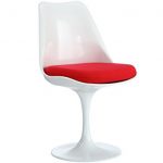 Elegant Modway Lippa Dining Fabric Side Chair, Red tulip dining chair