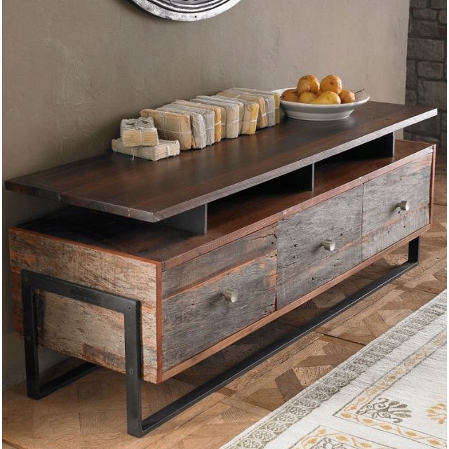 Elegant Mueble madera rústica y acero Más · Rustic Industrial FurnitureIndustrial  Tv reclaimed wood furniture