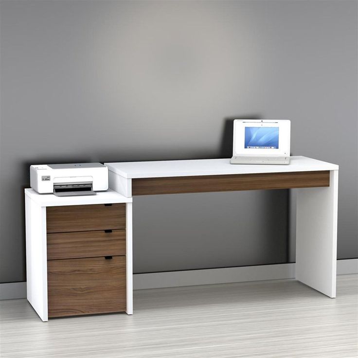 Elegant Nexera Liber-T Computer Desk with Filing Cabinet - White. Contemporary  DeskDesk modern desks for home office