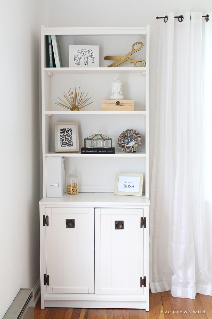 Elegant Office Cabinet And Bookcase Makeover Love Grows Wild white bookcase with cabinet