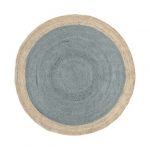 Elegant SPO Bordered Round Jute Rug, 6u0027 Round, Blue Sage round jute rug