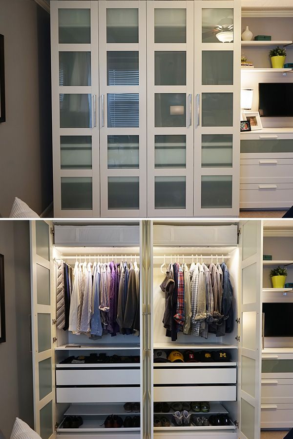Elegant The IKEA Home Tour Squad built a custom PAX wardrobe in their bedroom bedroom storage cupboards