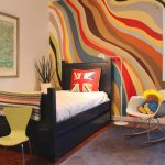 Elegant wavy painted stripe walls interior wall paint design ideas