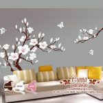 Elegant white flower wall decal s cherry blossom Vinyl wall decals by cuma flower wall stickers