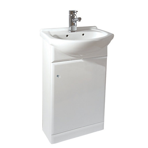 Elegant White Gloss Vanity Unit u0026 Basin 450mm vanity unit with basin