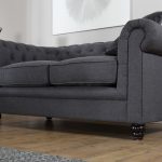 Unique Hampton Fabric Chesterfield Sofa Suite 3+2 Seater (Slate Grey) fabric chesterfield sofa