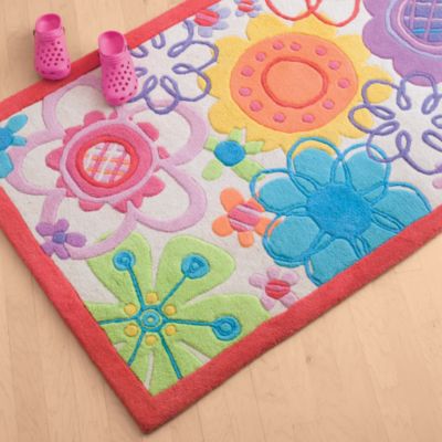 Cozy Colorful Flowers Rug for Girls Bedroom Decor. Cute Rugs For Kids Colorful girls bedroom rugs