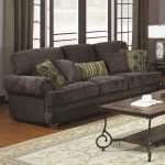 Awesome Colton Smokey Grey Chenille Sofa with Rolled Arms and Throw Pillows grey chenille sofa