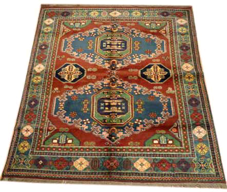 Beautiful Handwoven Turkish Rug in turquoise/rust/green handmade turkish carpets