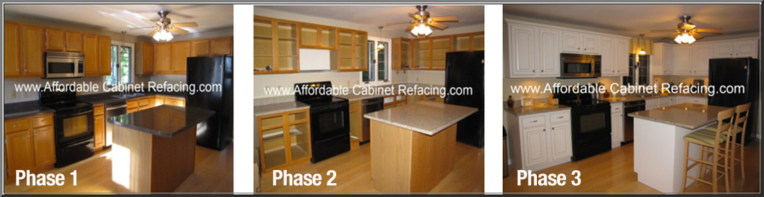 Ideas of Before and After Cabinet Refacing Three Phase Process kitchen refacing before and after