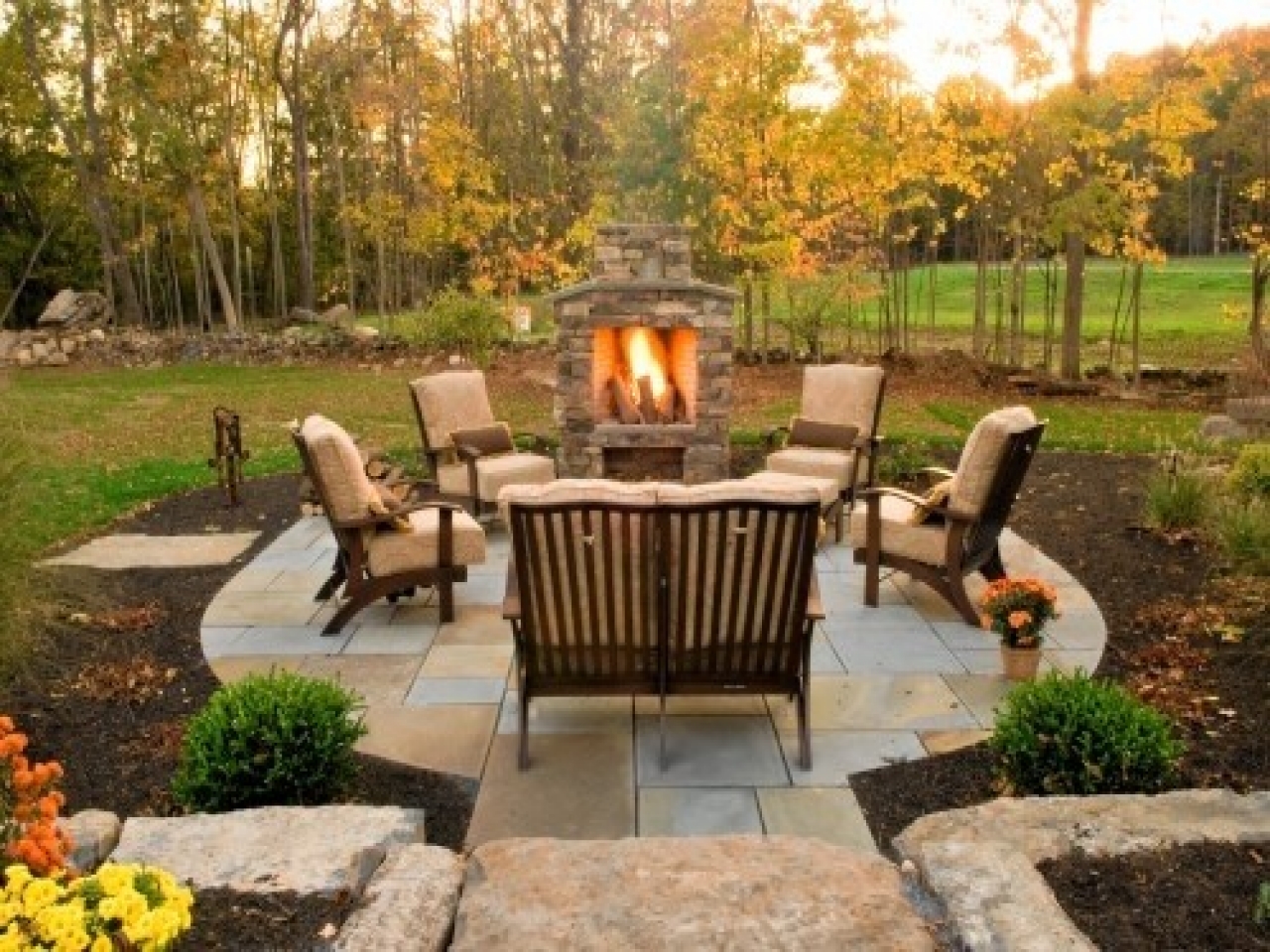 Ideas of ... Brilliant Outdoor Fireplace Patio For Your Small Home Interior Ideas  with outdoor fireplace patio