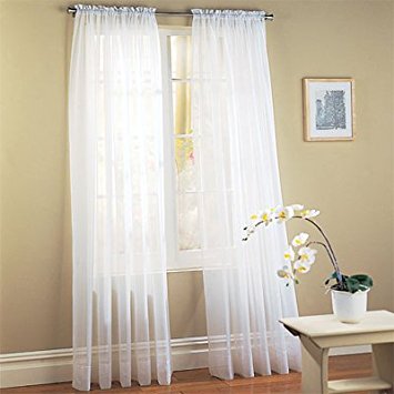 Ideas of Elegant Comfort voile84 Window Curtains Sheer Panel with 2-Inch Rod Pocket, sheer window curtains