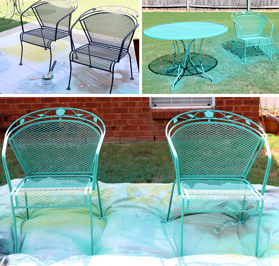 Ideas of How to paint a wrought iron patio set with Chalk Paint® by Annie best paint for outdoor metal furniture
