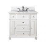 Ideas of Windsor 36-Inch White Vanity with Carrera White Marble top and Undermount  Sink 30 inch white bathroom vanity