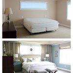 Images of Bedroom Inspiration: Layering bed in front of faux/real window. Using  drapes to window treatments for small bedroom windows