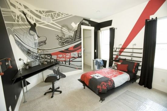 Images of Cool sporty themed teen bedroom decor cool teen bedrooms