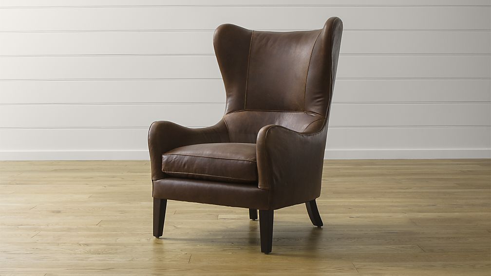 Images of Garbo Leather Wingback Chair ... leather wing back chair