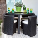 Images of Just because you have a small deck, doesnu0027t mean you canu0027t · Cozy outdoor furniture for small deck
