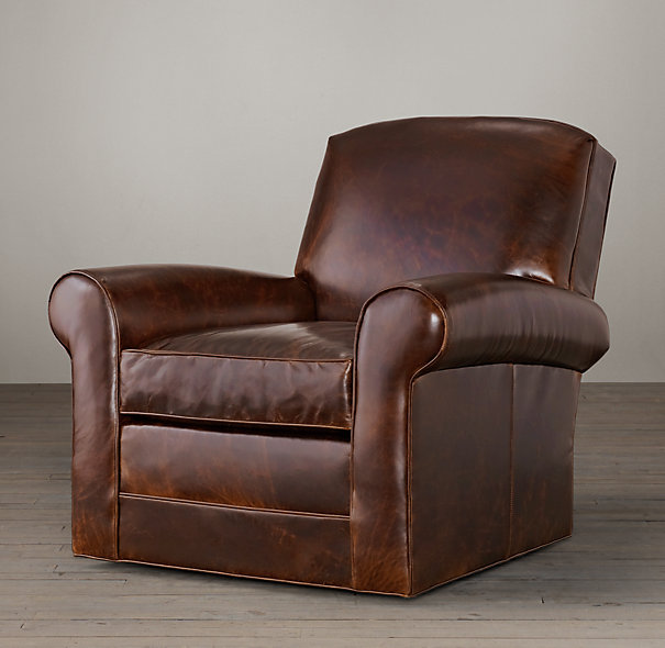 Images of Lowell Leather Club Swivel Chair swivel leather armchair
