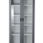 Images of Nova Qwik 2-Door 5-Shelf Bookcase with Tempered Glass Door Front in Grey 2 shelf bookcase with glass doors