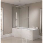 Images of Sommer P-Shaped Shower Bath 1700mm (Inc. Sliding Screen + Acrylic Front  Panel) p shaped bath shower screen
